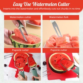 TY & TAY Watermelon Cutter Slicer Tool - 4-in-1 Watermelon Cutter With 2 Popsicle Slicer, Watermelon Slicer, Watermelon Knife, And Fruit Cutter Shapes Kitchen Tool | Kitchen Gadgets. Fruit Cutters
