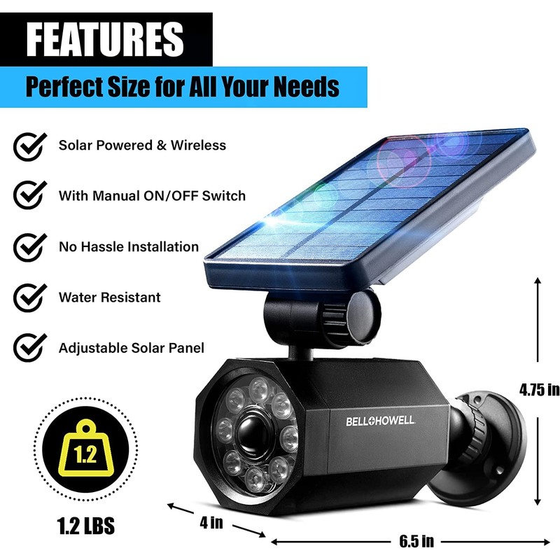 Bell+Howell Bionic Spotlight Original LED Solar Outdoor Lights with Motion