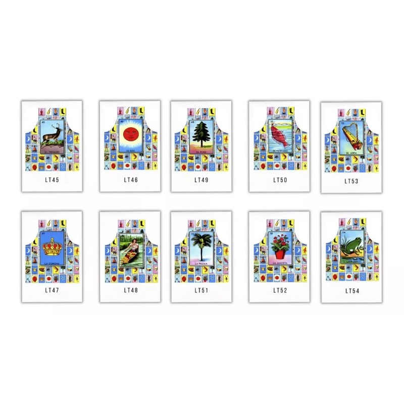 Texben 10 Mandiles Para Cocina Sublimados Lotería Mexicana