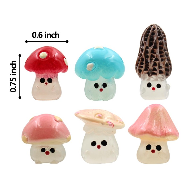 Glow in The Dark Mushroom Family Hinge Heads - Door