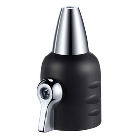 Feekoon Jet Nozzle with Shut Off, 3/4" GHT Sweeper Garden Hose End Zinc Nozzle with Shut Off Valve, Water Hose Sprayer Jet Nozzle for Garden Watering, Car Washing and Sidewalk Sweeping(Black,1 Pack)