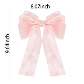 Pink Hair Bow Clips for Women Bow Hair Claw for Long Hair Bowknot Barrettes Clips for Girls Hair Hairstyles Accessories for Womens Weeding Birthday Party Hair Bow