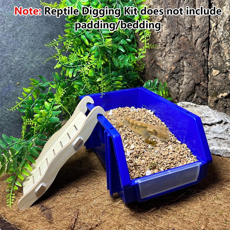 Reptile Digging Box Plastic Leopard Gecko Burrowing Habitat Hide Box