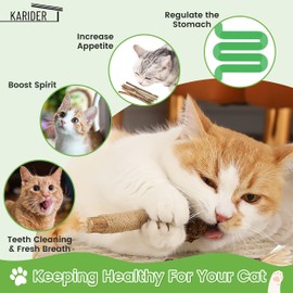 15Pcs Silvervine Sticks for Cats, Natural Cat Catnip Chew Toys for Cat Kittens Toy Teeth Cleaning, Cat Toy Matatabi Dental Care Increase Appetite Calm Cat Anxiety and Stress Aggressive Chewers