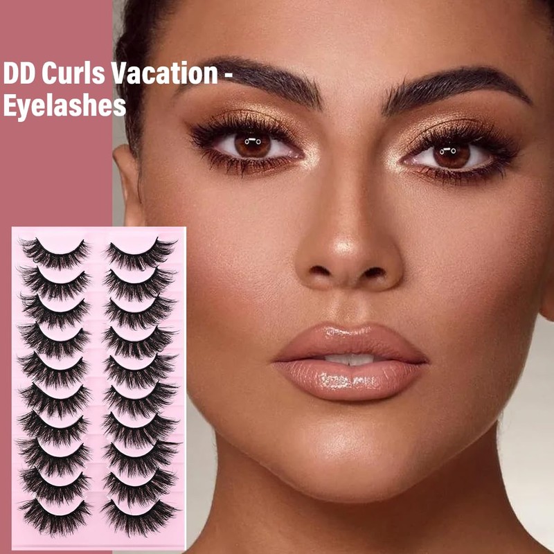 FENQURO 10 Pairs wimpern, lashes, künstliche wimpern, Wimpern Russian Strip