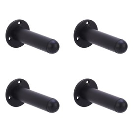 HANDLEZONE® 4 Pack 75mm / 3 inch Projecting Skirting Or Wall Mounted Door Stop - Black Matt