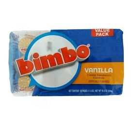 Bimbo Vanilla Cream Sandwich Cookies Galletas Candy Sweets (3 Bag of 10 Packs)