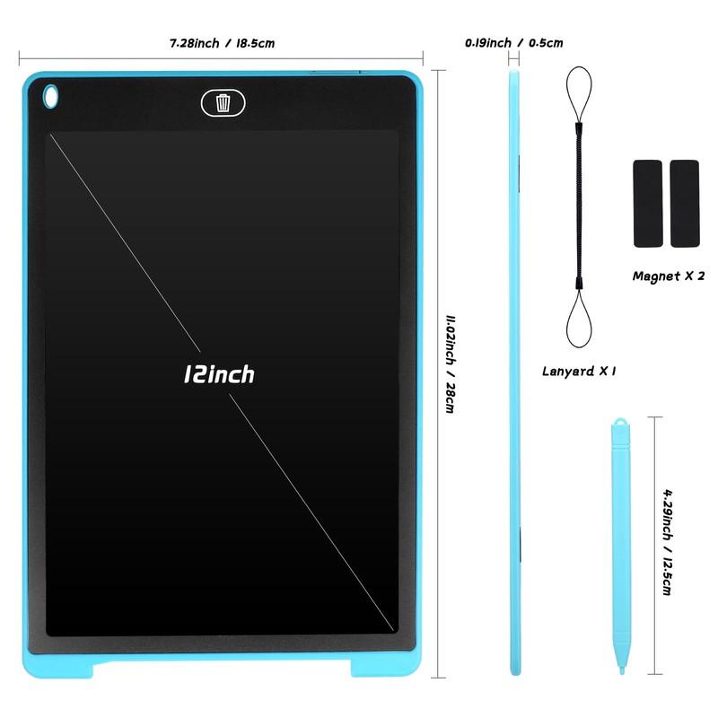 Coolzon LCD Writing Board, 12 Inch Colourful Screen Writing Tablet