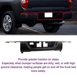 BST BSSP Rear Step Bumper Center Top Pad for Toyota Tundra 2014 2015 2016 2017 2018 2019 2020 2021 Bumper Step Pad W/o Sensor Hole, Replacement for 520570C061, TO1191104