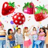 4 Pcs Strawberry Balloons Huge Red Polka Dot Strawberry Aluminum