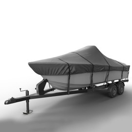 Seal Skin Covers Center Console Boat Cover, Waterproof, All-Weather Protection, Marine-Grade Cover for 18'-19' L & Up to 96" W with Strap & Buckle, Mooring & Trailering Boat Cover