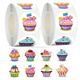 YIHUANYIFA 1000Pcs Birthday Stickers in 2 Rolls for Kids Labels Waterproof Vinyl Decals Happy Birthday Decoration for Holiday Decals Party Supplies Reward Gifts