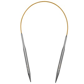 Aeelike 6mm Circular Knitting Needles 40cm, Short Round Knitting Needles with Flexible Cable, Metal Circular Needles for Knitting Socks, Fixed Circular Knitting Pins for Small Projects, Size US 10