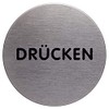 Durable Picto 490061 Door Sign "Drücken" (Push) Round 65 mm