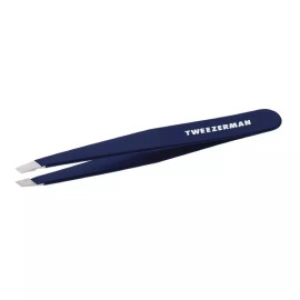 Tweezerman 트위저만 이브닝 블루 슬랜트 핀셋 - 제모 스테인리스 스틸 [Tea Rose Full Slant Tweezer Brush] Tweezerman Evening Blue Slant Tweezer - Hair Removal Stainless Steel [Tea Rose Full Slant Tweezer Brush]