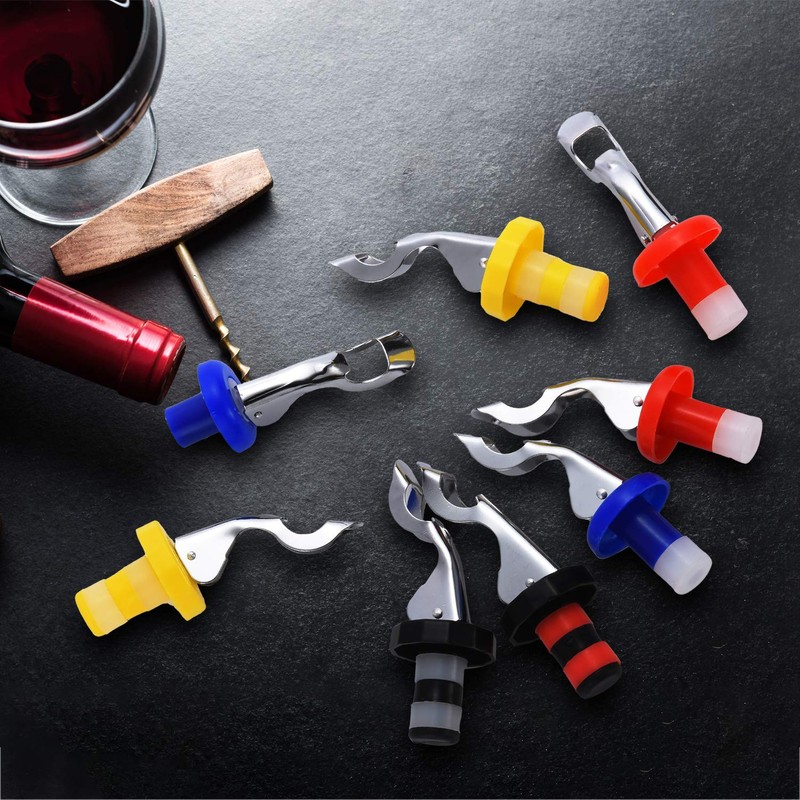 10 Pieces Silicone Wine Stoppers Expanding Manual Beverage Bottle Plug