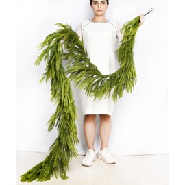 9FTx1 Real Touch Norfolk Pine Garland Artificial Faux Greenery Garlands Christmas Norfolk Pine Garland for Christmas Holiday Seasonal Indoor Mantle Decor (1, 9FT)