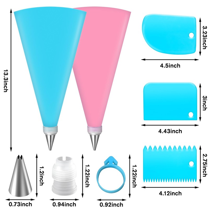 Piping Bag and Tips Set,Reusable Pastry Bag,Baking Piping Set