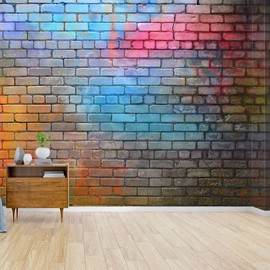 SKIWAMural 144" Wx100 H Self Adhesive Wallpaper Roll Paper Graffiti Wall Colorfuls and Pictures Peel and Stick Wallpaper Decorative Wall Mural Posters Home Covering Interior Film