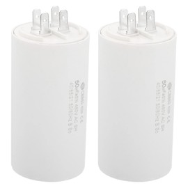 PATIKIL CBB60 50uF Running Capacitor,2Pcs AC 450V 4 pins 50/60Hz Cylinder 1.91 x 3.63inch for Water Pumps, Washing Machines Motor Start