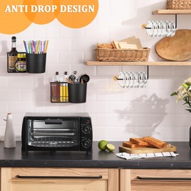 XIEJ 6 Pack Adhesive Cabinet Door Organizers,Hanging Storage Basket Organizer,Tumbler Lid Organizer-Kitchen Storage baskets for Kitchen,Fridge,Bathroom,Cabinet Door for Cup Lids,Spices,Small Supplies