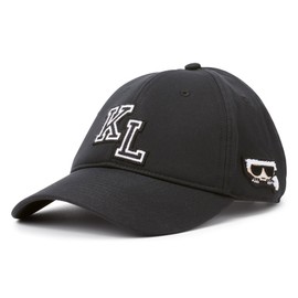 Karl Lagerfeld Paris Men's Kocktail Karl Head Logo on The Side Patch Cap, Black_Varsity