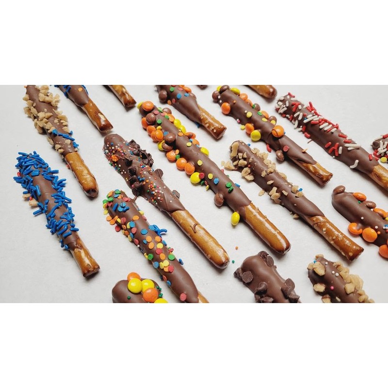 Chocolate Coated Bit Size Snacking Pretzel Rods 2 Packs 11