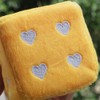 Pair 3” Purple Fuzzy Plush Dice Heart Shape Decor for