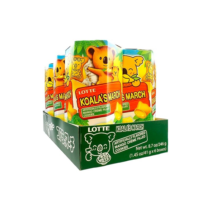 Lotte Koala's March Cookie with Mango Cream, 1.45 oz (Pack