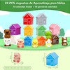 JIUS@FF 20 Juguetes para Animales de Granja Montessori contando, emparejando