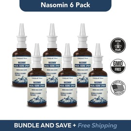 Nasomin Nasal Iodine – Nasal Cleanse– Neutralize Nose - Iodine + Fulvic Acid Blend -100% Natural Mineral Complex – (2 oz. Bottle+Nasal Sprayer) Oral Daily:_6 Pack