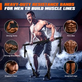 KUTIZE Multifunctinal Pilates Bar, 330lbs Multifunctinal Pilates Equipment for Men, Pilates Bar Kit with Resistance Bands for Legs, Hip, Back, Arm, Abs, Chest, Home Gym Full Body Workout Equipment