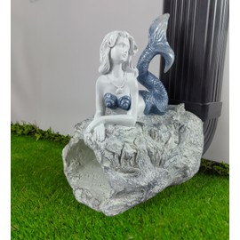 Mermaid Statues Gutter Downspout Extension Statues Garden Decoration,Resin Statue Outdoor Decor,Animal Downspout Diverter,Decorative Gutter Extension,3"×4" Downspout Extender Diverter Splash Block