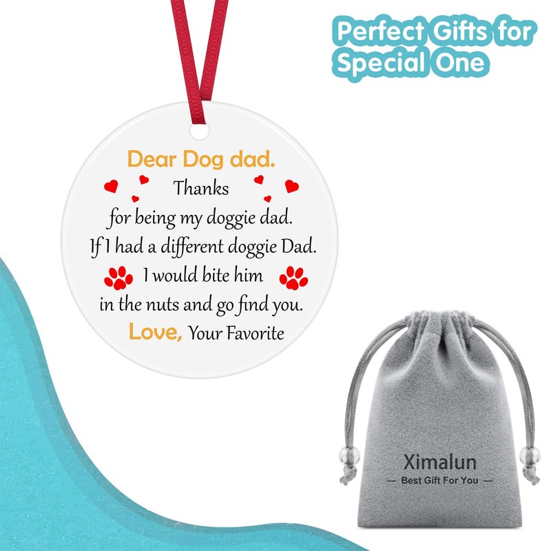 Dog Dad Gifts Dog Dad Ceramic Ornament Keepsake Sign Birthday