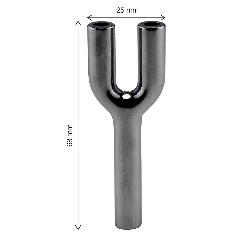 Double Snorter, Metal Tube, Double Tube, Length 68 mm