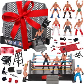 ToyVelt Wrestling Toys Playset with 32-Piece 2" - WWE Action Figures for Boys 8-12 Playset, Safe and Durable Toys, Comes with Wrestling Ring & Realistic Action Figures