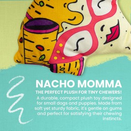 SnugArooz Nacho Momma with a Repair Patch - Plush Dog Toy with Squeaker & Crinkle Sounds - Fun Entertaining Chew Toy for Dogs - Soft and Durable