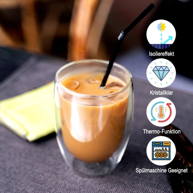 NORDIC SCHILLER Double-walled coffee glasses, latte macchiato glasses, double-walled, 2