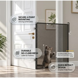 Foldable Retractable Dog Safety Gate Pet Isolation