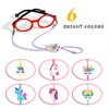 SKYCOOOOL 24 PCS Kids Glasses Strap Rainbow Unicorn Adjuster Anti-slip