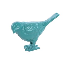 The Bridge Collection Teal Farmhouse Cast Iron Bird Figurine - Vintage Inspired Heavyweight Bird Statue for Indoor and Outdoor Decor