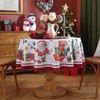 auons Christmas Tablecloth Round 60 Inch, Snowflake Santa Claus White