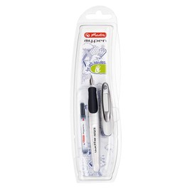 Herlitz my.pen L-Nib Fountain Pen - White black