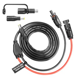 Solar Panel Connector to DC 8mm Adapter Cable 14AWG Solar Connector to DC7909 Charger Cable with DC8020/DC5525 Converter for Portable Power Station GZ Yeti Jackery Solar Generator 6FT