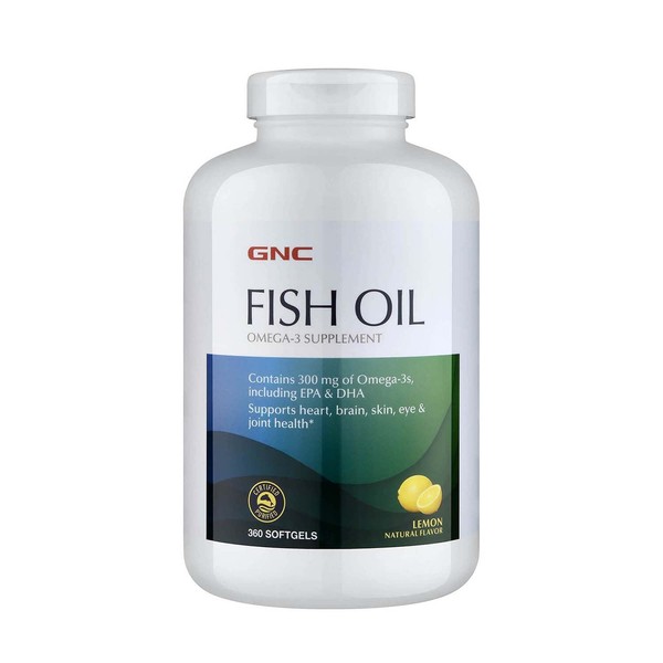 GNC Fish Oil Omega 3 Supplement, 300mg EPA and DHA,