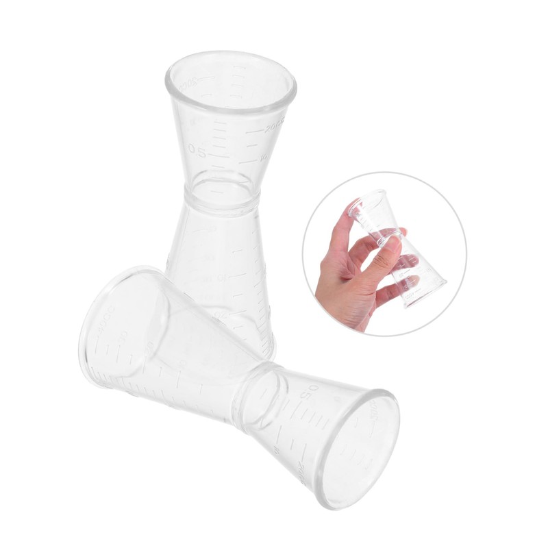 BUGUUYO 10pcs Transparent Double Jigger Cocktail Measuring Cup with Clear