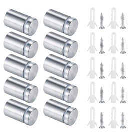 10 Pcs Standoff Wall Fixings, Glass Standoff Bolt, Stainless Steel Advertising Screw, Sign Standoff Wall Mount, Advertising Nails for Sign Displays (Silver)