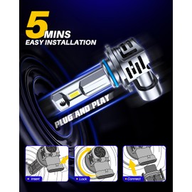 AUTOONE 9012 Bulbs 24000 lumens 7 Times brighter than halogens hir2 6500k bulbs