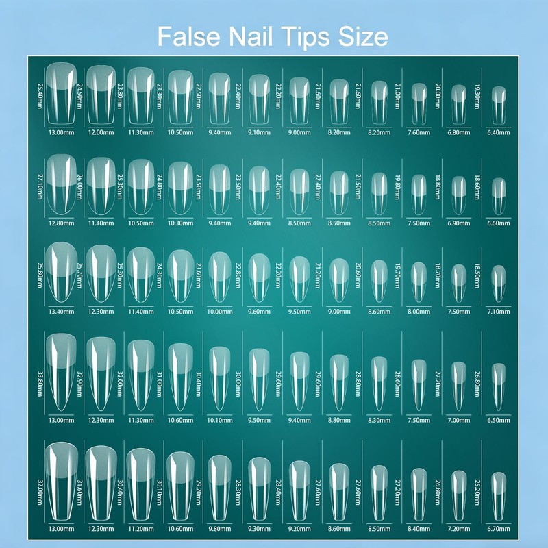 Acrylic Fake Nails Kit for Beginners with Press on Nail