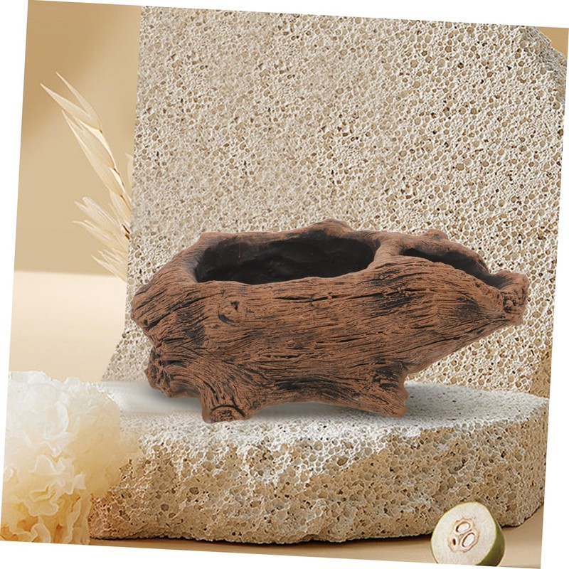 Kisangel Vintage Root Flower Pot Driftwood Planter Stylish Concrete Planter